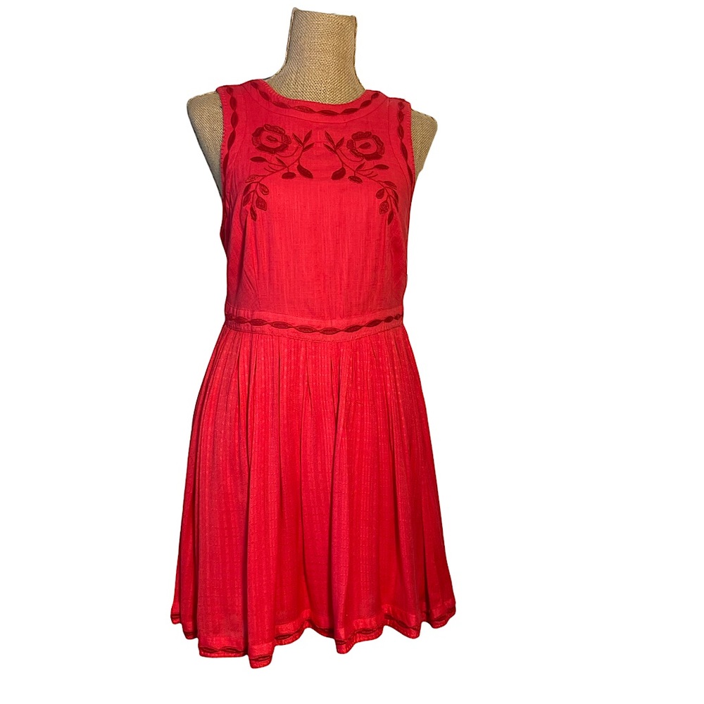 Free People birds of a feather embroidered mini dress size 6 - Picture 5 of 14